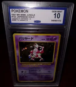 1997 Pokemon Japanese Jungle Mr. Mime Holo #122 CCG 10 GEM MT - Image 1