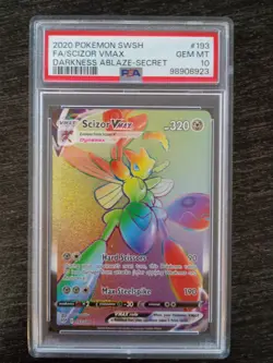 Pokemon Scizor VMAX Secret Rare 2020 Darkness Ablaze #193 FA PSA 10 GEM MINT - Image 1