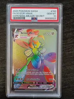 Pokemon Scizor VMAX Secret Rare 2020 Darkness Ablaze #193 FA PSA 10 GEM MINT - Image 3