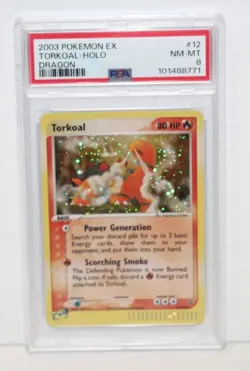 2003 Pokemon - Torkoal EX Dragon #12/97 E-Series Holo CGC Graded 8 NM-Mint - Image 1