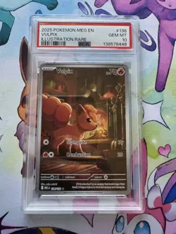 PSA 10 Vulpix Illustration Rare 138/132 Pokemon Mega Evolution 2025 ENGLISH GEM - Image 1