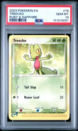 2003 POKEMON EX RUBY & SAPPHIRE #76 TREECKO PSA 10 - Image 1
