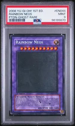 Yugioh Rainbow Neos 1st Edition PTDN EN044 Ghost Rare PSA 9 MINT - Image 1