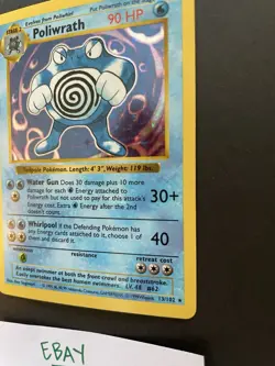 Poliwrath Holo Rare Pokemon TCG Card 13/102 Base Set Shadowless - Image 2