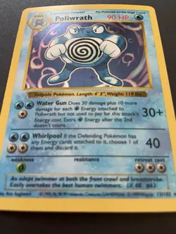 Poliwrath Holo Rare Pokemon TCG Card 13/102 Base Set Shadowless - Image 5