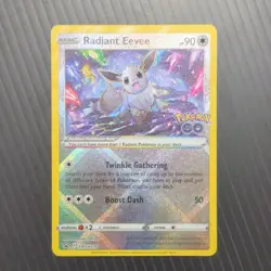 Pokemon Radiant Eevee SWSH230 Pokemon GO Promo Sword & Shield Radiant Holo Card - Image 1