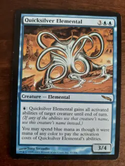 Magic the Gathering MTG - 1 x Quicksilver Elemental - Mirrodin - EX Cond - Image 1