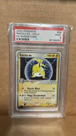 2003 Swirl Raichu EX 98/100 Pokemon Sandstorm Holo PSA 9 Mint - Image 3