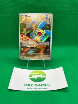 Pokemon TCG Minun 194/182 Paradox Rift Holo Illustration Rare NM - Image 1