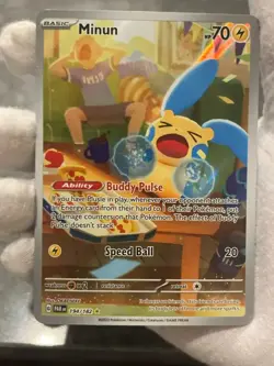 Pokemon TCG Minun 194/182 Paradox Rift Holo Illustration Rare NM - Image 3