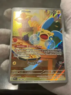 Pokemon TCG Minun 194/182 Paradox Rift Holo Illustration Rare NM - Image 4