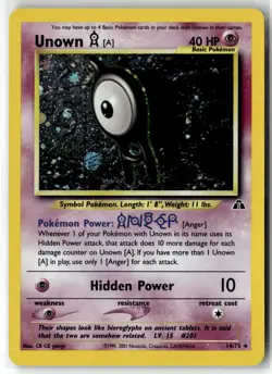 Unown [A] ⭐ 14/75 Holo Rare Neo Discovery 2001 Pokemon NM - Image 1