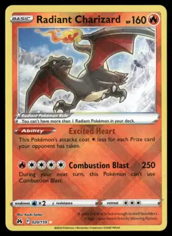 Radiant Charizard Radiant Rare Crown Zenith 020/159 NM Pokemon TCG - Image 1