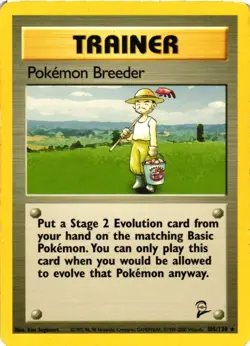 Pokemon Breeder Normal 105/130 Base Set 2 MP - Image 1
