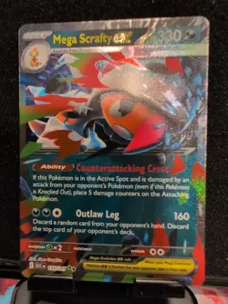 Tcg Pokemon Mega Scrafty ex 135/217 Me: Ascended Heroes Holo NM Pack Fresh - Image 1