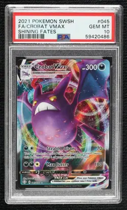 Crobat VMAX Pokemon Sword & Shield Shining Fates PSA 10 GEM MT - Image 1