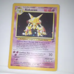 MP Pokemon Alakazam Base Set 2 001/130 Holo Rare - Image 1
