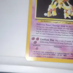 MP Pokemon Alakazam Base Set 2 001/130 Holo Rare - Image 4