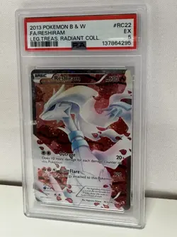 2013 POKEMON B&W LEGEND TREASURES RADIANT COLLECTION FULL ART/RESHIRAM PSA 5 - Image 1