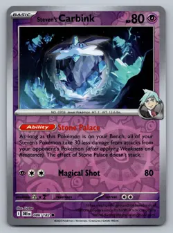 Pokemon TCG SV10: Destined Rivals Steven's Carbink 086/182 Reverse Holo - Image 1