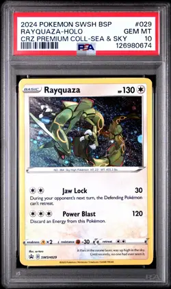 2024 POKEMON SWSH BLACK STAR PROMO #029 RAYQUAZA-HOLO PSA 10 - Image 1