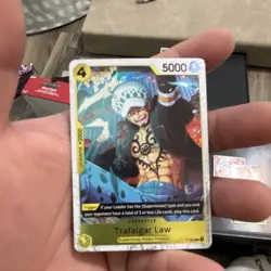 One Piece Bandai Trafalgar Law P-008 Holo Character Card 5000 Power - Image 1