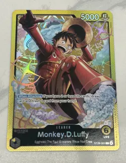 Bandai One Piece CCG Monkey D. Luffy Leader ST29-001 Full Art Foil 5000 Power - Image 1