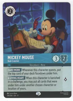 Disney Lorcana Winterspell MICKEY MOUSE Bob Cratchit Epic Foil #219/204 - Image 3