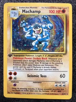 Machamp 8/102 1st Edition Holo Rare Pokemon Card NM/LP - Image 1