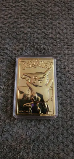 Pokemon 23K Gold Plated PIKACHU Trading Card 1999 Burger King Limited Edition - Image 1