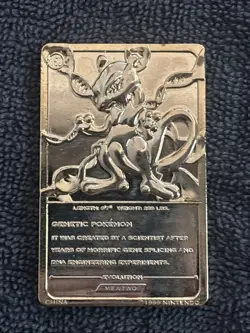1999 Mewtwo Pokemon 24K Gold Plated Trading card Limited Edition Burger King - Image 2
