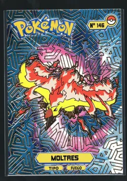 MOLTRES #146 Card Tops Pokedex Database - Pokemon *GOLD HOLO FOIL DESIGN* - Image 1