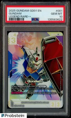 Gundam Card Game Gundam Legend Rare++ GD01-001 PSA 10 Gem Mint - Image 1