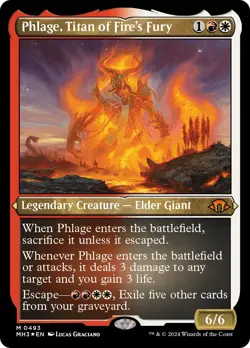 🧙Phlage, Titan Of Fire’s Fury M 0493 Etched Foil Modern Horizons 3 MH3 MTG - Image 1
