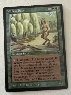 Magic the Gathering MTG Legends Willow Satyr LP- (Beta Bob) - Image 1