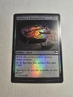 MTG - Anchovy & Banana Pizza (Foil)- Teenage Mutant Ninja Turtles NM/M Condition - Image 1