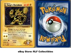 2000 Pokemon, Gym Heroes, #27/132 Lt. Surge's Electabuzz, Rare - Image 1