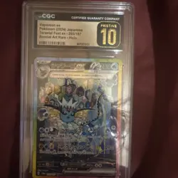 Pokemon TCG Vaporeon ex Terastal Fest CGC 10 Special Art Rare Holo 205/187 - Image 1