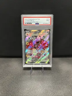 2024 Pokemon Charizard Ex PSA Mint 9 Paldean Fates Tin Promo #074 - Image 1