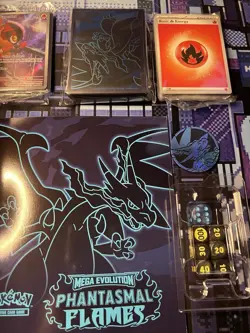 Pokemon Phantasmal Flames ETB Bulk w/ promo: Holos, Rares, Dice, Coin - Image 2