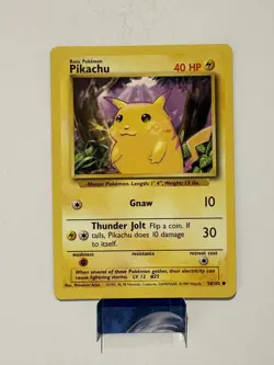 1999 Pokemon TCG Pikachu Card 58/102 Yellow Cheeks Base Set LP/NM - Image 1