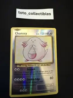 Pokemon TCG Chansey Reverse Holo Rare Card 70/108 XY Evolutions Rainbow Foil - Image 1