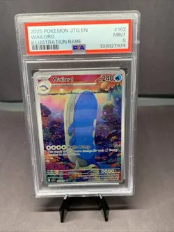 PokemonTCG Wailord 162/159 SV: Journey Together Full Art Holo Rare PSA 9 Mint - Image 1