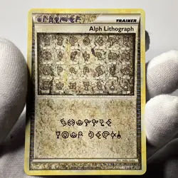 Alph Lithograph TWO Trainer Secret Rare HGSS Unleashed Pokemon Card LP - Image 1