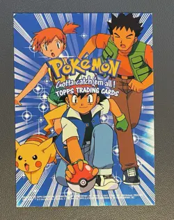 1999 Topps Pokemon the First Movie Checklist Blue Logo - Image 1