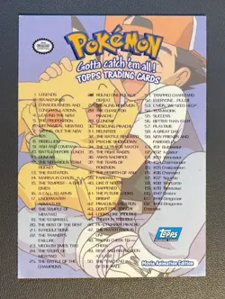 1999 Topps Pokemon the First Movie Checklist Blue Logo - Image 2