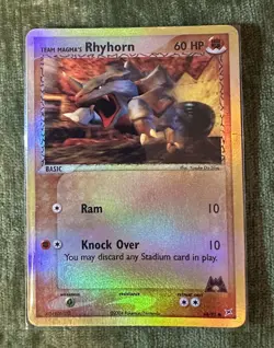 Pokemon Team Magma's Rhyhorn 38/95 REVERSE HOLO - Ex Team Magma vs Team Aqua - Image 1
