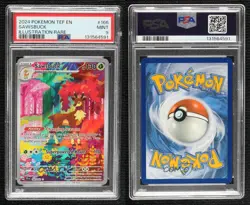 Sawsbuck Illustration Rare Pokemon Scarlet & Violet: Temporal Forces TEF PSA 9 - Image 3