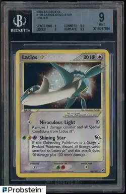 2005 Pokemon Ex Deoxys #106 Latios Gold Star Holo R Swirl BGS 9 MINT - Image 1