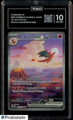 Charizard ex SIR 199/165 Pokemon Scarlet & Violet 151 TAG 10 GEM MINT - Image 1